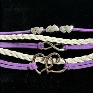 Purple infinity clasp bracelet